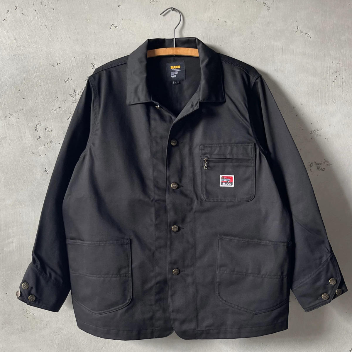 BLUCO×COFFEE & MOTORCYCLE T/Cカバーオール ブラック